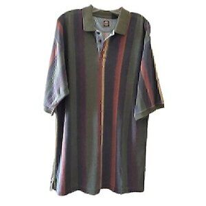 Men's G.H. Bass Striped Polo Shirt Vintage size XL Long